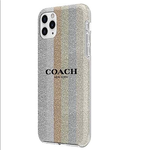 COACH Silver Gold Glitter Bling Multi Americana iPhone 11 PRO CASE - Picture 4 of 6